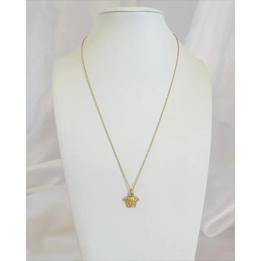 VERSACE Mini Medusa Head Zipper Pull Pendant Necklace Gold Tone - Picture 4 of 8